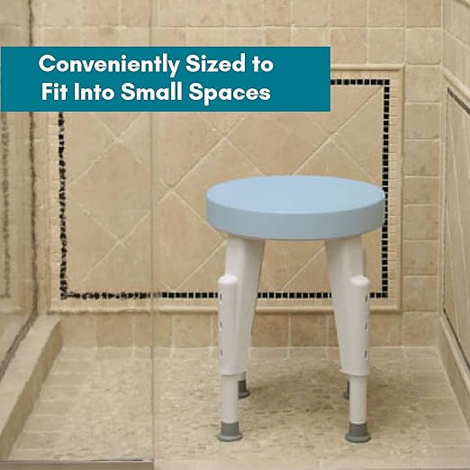 SP Ableware 727152100 Rotating Shower Stool, Adjustable Legs