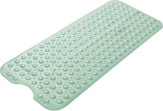 AmazerBath Shower Mat Non Slip 40 x 16 Inches, Shower Stall Mats with Suction Cups and Drain Holes, Non Slip Bath Mat for Tub for Elderly & Kids, Mint Green