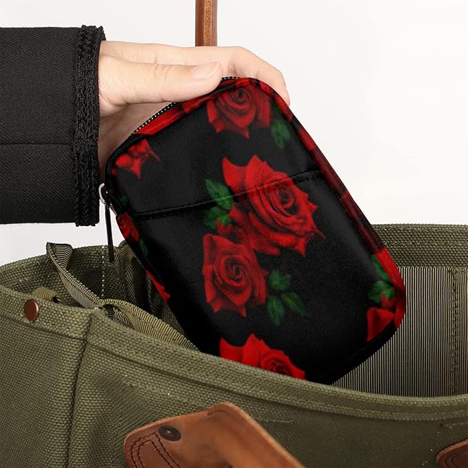 Pill Case Pill Travel Organizer Fresh Rose Flower 7 Day Weekly Medicine Pill Box Small Cute Compact Size Vitamin Container Pill Bottle Portable Birth Control Pill Holder Bag