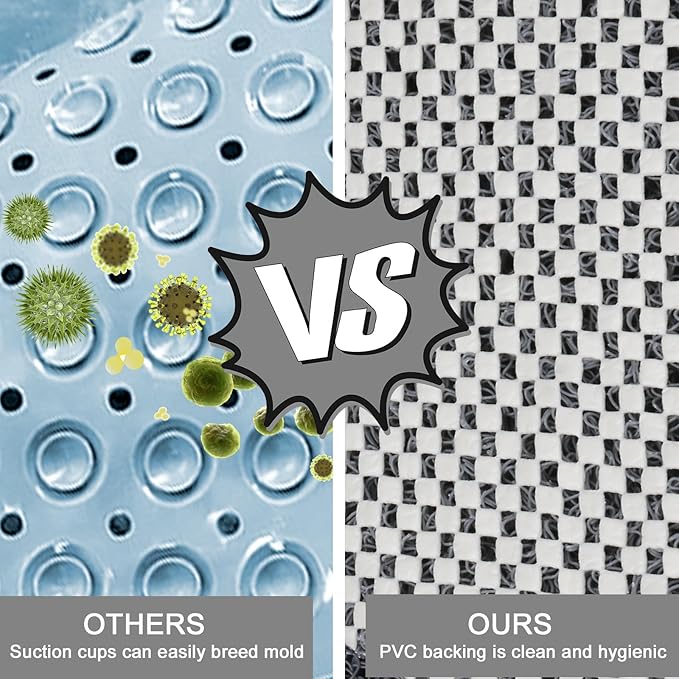 Shower Mat Non Slip, Round Shower Mat for Inside Shower, Non Slip Bathtub Mat, Fast Drying Bath Tub Mats, Loofah Mat for Shower Bathroom, Quick Drying, Resistant (Grey, 32 x 32 Inch)