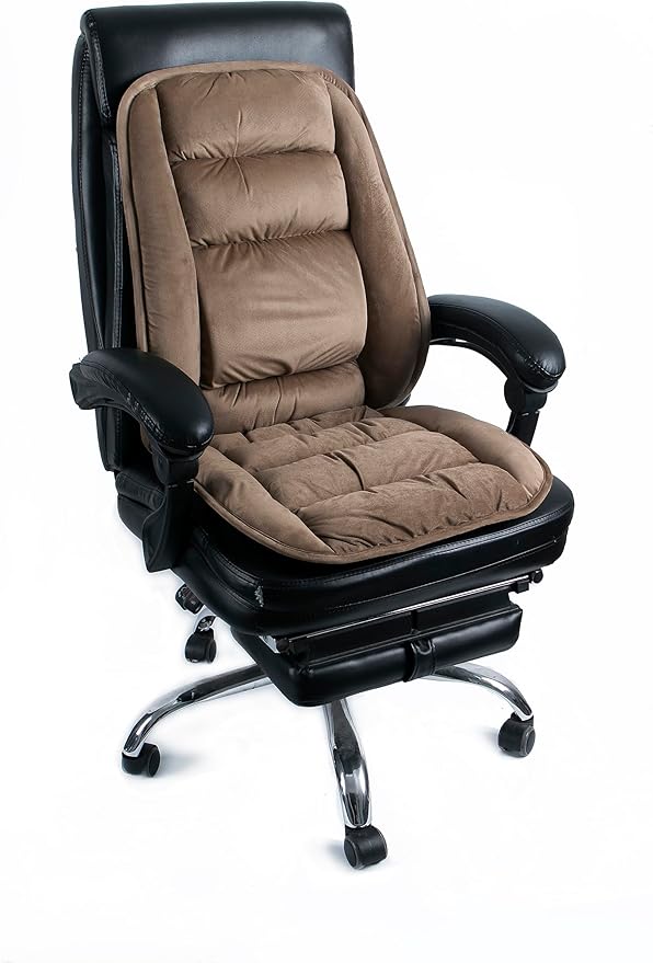 ALIBO Low Back Pain Relief Large Size Firm Lumbar Support and Nonslip Recliner Chair Seat Pads Cushion Back Rest Lumbar Cushion Pillow for Office,Dinning Desk Chair,Car,Truck Seats-Coffee