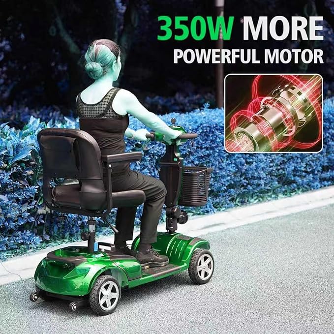 Mobility Scooter for Adults, Elderly. 20A Wheelchair Device for Travel with Removable Battery and Two Baskets (Heavy Duty 05 Blue)