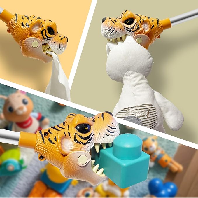 DINOBROS Tiger Grabber Toys Pincher Snapper Chomper Monster Reacher Robot Hand Animal Toy for Kids