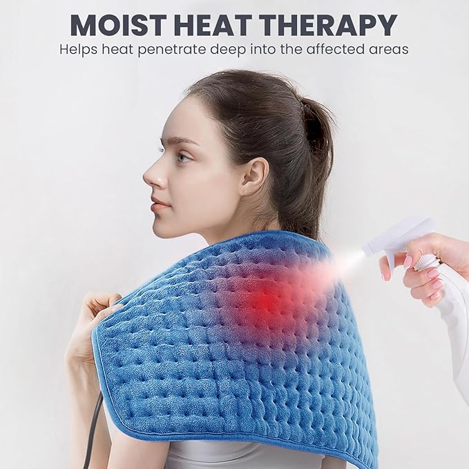 Heating Pad - Electric Heating Pad for Back Pain and Cramps Relief, Moist Heat Pad for Shoulder, Knee, Neck, 6 Heat Settings & Auto Shut Off and Machine Washable, 24" x 20"