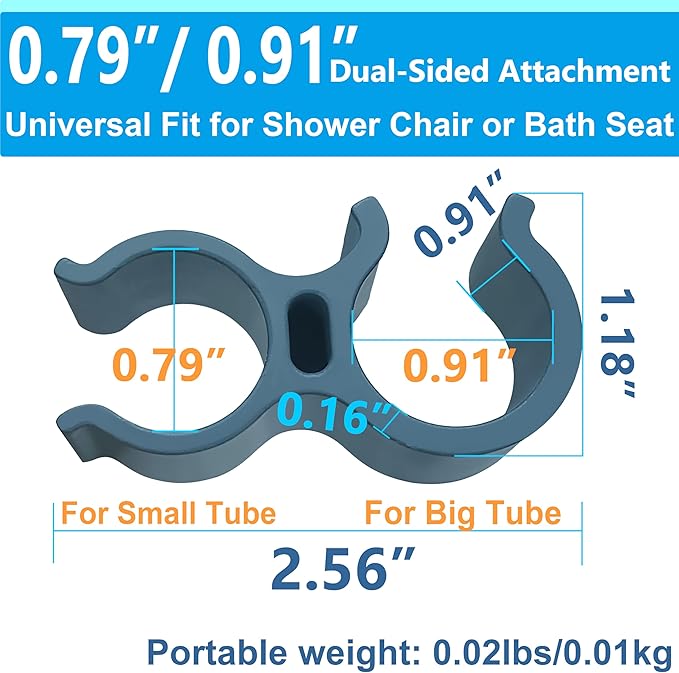 Aliseniors 2 Pack Shower Head Holder Attachment for Shower Chair, Hand Shower Holder Fit for Bath Seat, Transfer Bench, Bath Stool, Shower Commode, Universal Fit, Shower Aids, Shower Accessories