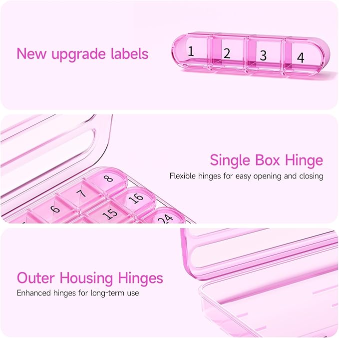 Zoksi Monthly Pill Organizer 1 Times a Day, 30 Day Pill Box Organizer,One Month Pill Case for Travel, 31 Day Daily Medcine Container for Vitamins, Supplement & Medication(Purple)