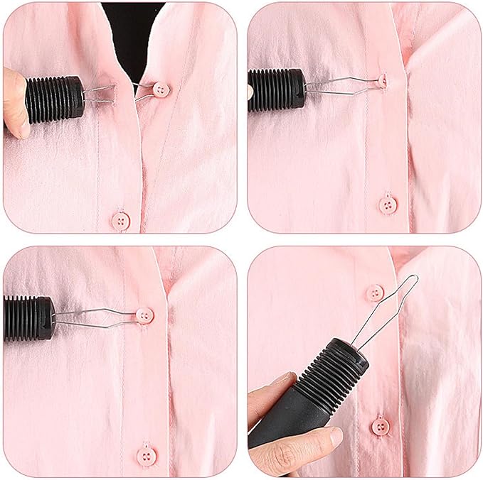 BRRNOO Button Hook Zipper Puller Dressing Tool Ergonomic Grip One Handed Button Helper Aid for Seniors Arthritis Patients Limited Dexterity Mobility Challenges PP Stainless Iron