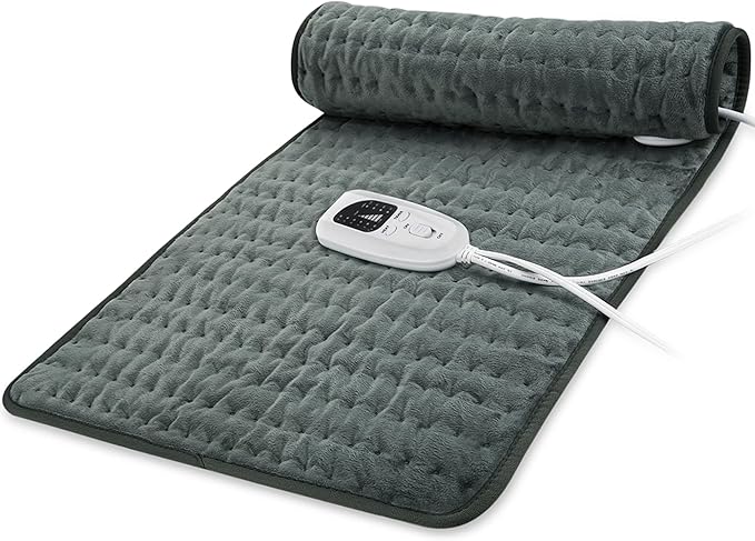 33"X17" Electric Heating pad with 6 Heat Settings, Auto Shut Off, Dry Electric Heating for Back Neck Knee Arms Legs Shoulder Heat Pads for Christmas Birthday Father's Day Mother's Day (Dark Gray)