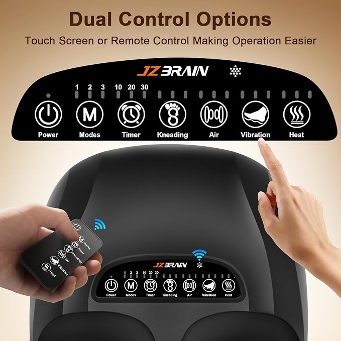 Foot Massager with Heat : Shiatsu Electric Foot Massagers Machine with Vibration & Compression for Plantar Fasciitis & Neuropathy - Relax for Home Office Use
