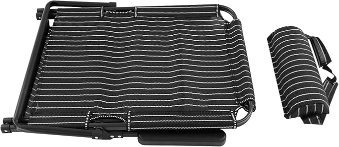 Lifting Bed Backrest, Adjustable Bed Backrest with 7-Position Support & Pillow - Foldable Reading Chair for Elderly, Patients, Home Use, Max 220Lbs, Black Stripe