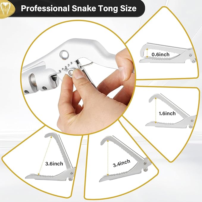 69" Snake Grabber Tool Heavy Duty, Professional Snake Catcher Tongs Rattlesnake Reptile Grabber Extend Long Keep Safe Spacing Stainless Steel Sponge Wrapped Handle Wide Jaw (Black)