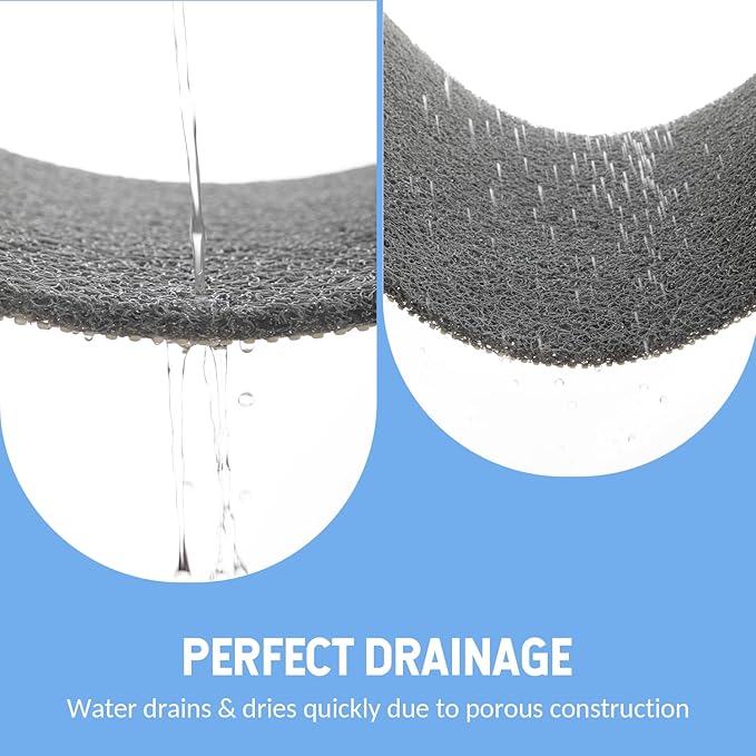 Hargiis Non-Slip Bathtub Mat, Anti Slip Shower Mat, Fast Drying Bathtub Mats, Foot Scrubber Mat, Anti Slip Mat for Tub, Floor, Bathroom, Kitchen, Home, Hotel (Grey 71"×24")