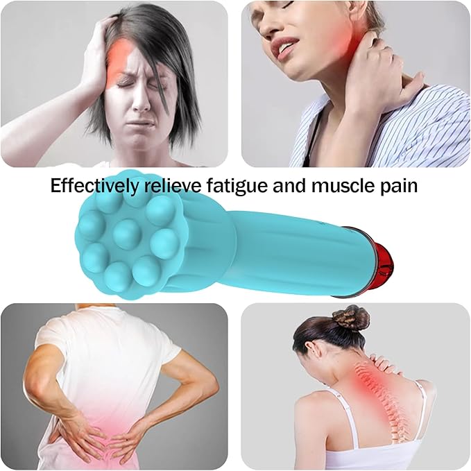 Mini Handheld Massager, IPX65 Waterproof Portable Massager with Soft Silicone, Full Body Muscle Relief for Head, Face, Neck, Shoulder & Back, USB Rechargeable, 10 Adjustable Modes & Speeds, Blue