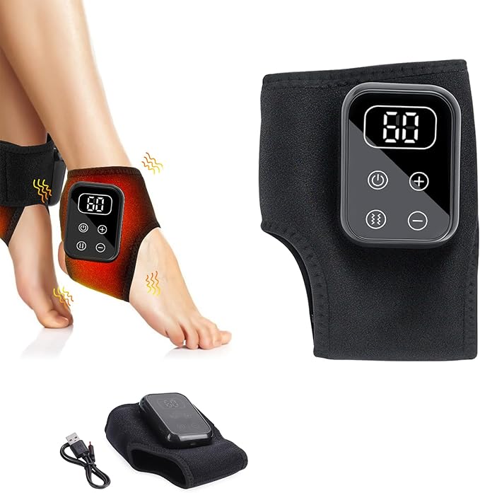 Triple Method Foot Massager with Heat & Enhanced Vibration, for Neuropathy Comfort and Circulation, Portable Home Massage for Pain Relief, Auto Shut-Off, Home Travel Use (Black)