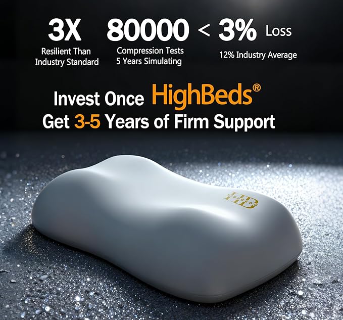 HighBeds Smart Cervical Neck Pillow: Your Nighttime Recovery System for Shoulder & Neck Pain Relief (Grey)