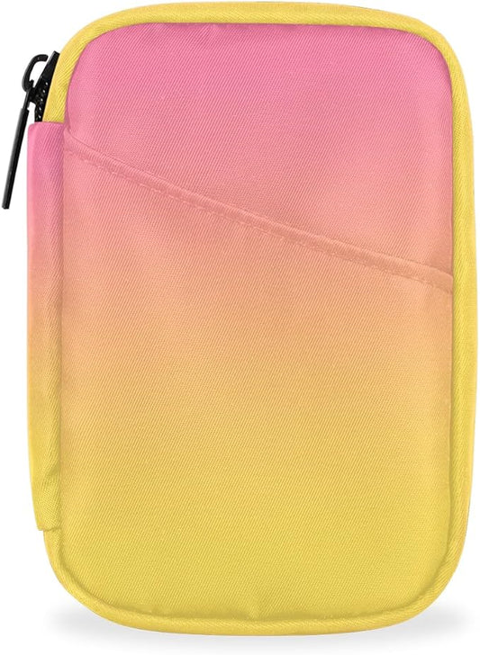 Weekly Travel Pill Organizer Case for Purse with Removable 7 Day Box Portable Compact Size Pill Box Fashionable Pill Container for Medicine Vitamin Supplement Pink Yellow