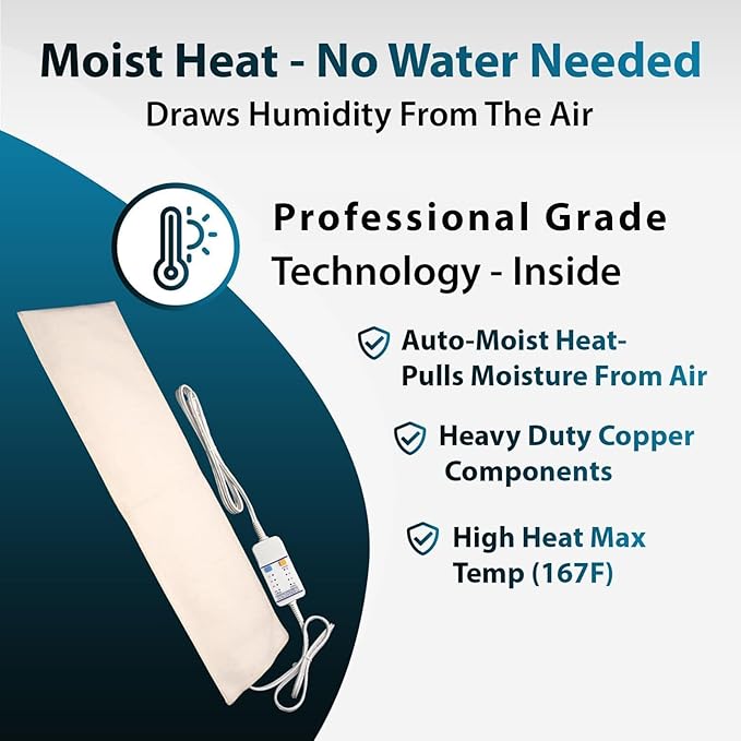 Professional Grade Heating Pad with Automatic Moist Heat by Thermotech, High-Heat Heating pad for Deep Penetrating Heat - 2nd Gen Version (Medium Digital - 18" by 14")