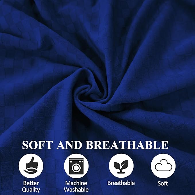 Bed Wedge Pillow for Side Sleeping Sponge Filled Body Positioning Triangle Pillow Suitable for Pregnancy and Surgery Prevent Bed Sore for Leg and Back Support with Pillow Case (Navy Blue)