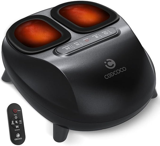CooCoCo 2026 Upgraded Luxury Foot Massager, Fsa Eligible Items, Heated Foot Massage Machine for Neuropathy & Plantar Fasciitis, Advanced Kneading Compression Shiatsu, Hsa Approved Feet Massager
