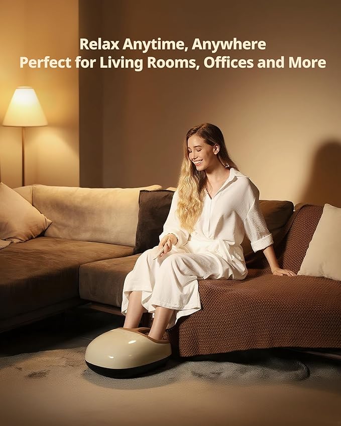 ibreo Shiatsu Foot Massager with Heat, Deep Kneading Therapy, Air Compression, Mother’s Day Gift for Mom, for Foot Neuropathy, Plantar Fasciitis, Tired & Pain Relief, for Men Women Size up to 13