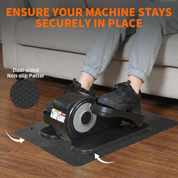Stepwaver Double Non-Slip Workout Mat for Ellipse Leg Exerciser, 23.6" × 17" 0.12" Thick Ellipse Machine Mat, Exercise Mat for Under Desk Ellipticals, Suitable for Electric Seated Foot Pedal Exerciser