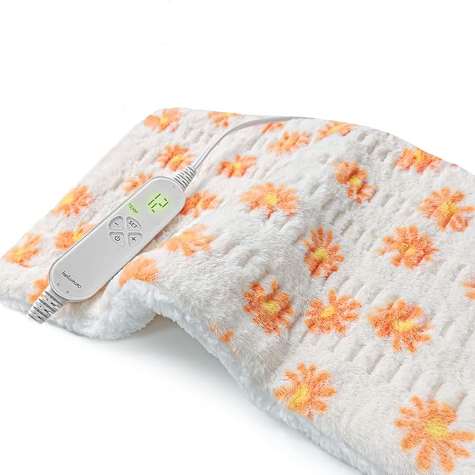 Electric Heating Pad for Back Pain Relief, 12 x 24Inch Ultra Soft Heat Pad - 12 Heat Levels, 8 Timers with Countdown, Machine Washable, Moist & Dry Therapy - FH01