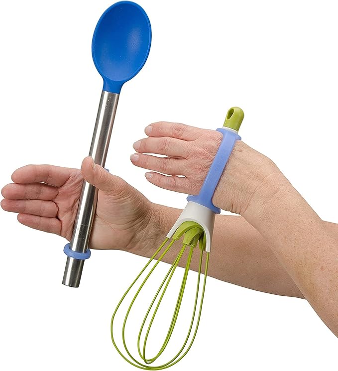 EaZyHold Senior Daily Living Aid, Elderly Care Pack Silicone Universal Cuff for Independence, Geriatrics and Assisted Living, Grip Handles for Hand Mobility (8-Pack)