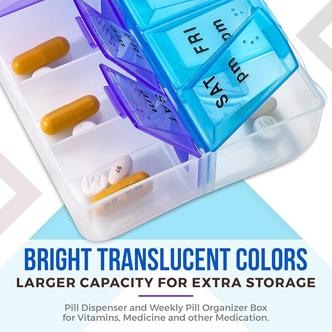 MEDca Weekly Pill Organizer, Twice-a-Day, Pack of 40
