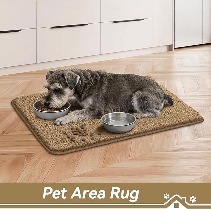 Bcoimo Super Absorbent Dog Door Mat, 30"*20" Anti Slip Mat for Muddy Paws, Pet Rugs for Dirty Paws Washable that Absorbs Moisture and Dirt, for Dog Cage and Pet Resting Carpet