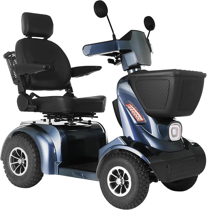Ecomobi Outdoor Heavy Duty Mobility Scooter for Adults & Seniors - 1000W, 500 lbs Bariatric Capacity, 32 Miles Long Range, 13.78 in Off-Road Tires, 15 MPH Max Speed, Full Suspension, Bluetooth Speaker