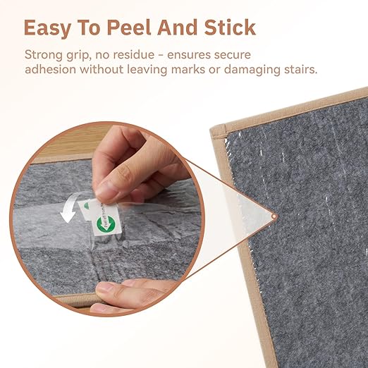 7PC Jute Stair Treads for Wooden Steps-Stairs Carpet Non Slip-Peel and Stick Stair Treads Indoor, Adhesive Staircase Step Treads Residue Free, Durable Natural Stair Runner Rug,8"x30" Beige