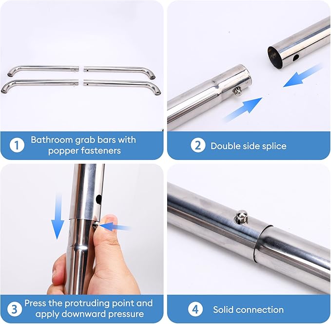 Gotega Shower Grab Bar 2 Pack, Stainless Steel Bathroom Grab Bar Shower Bath Handle Grab Bars for Bathtub Showers 24 Inch