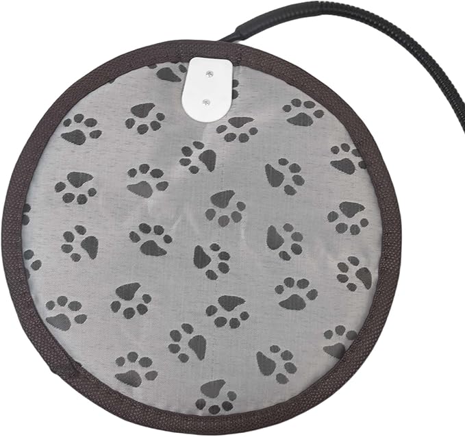 Rabbit Guinea Pig Heating Pad for Small Animal,Squirrel Hedgehog Chinchilla Bed Mat,Fire Retardant Chicks Chicken Heated Bed with Chew Resistant Steel Cord (Black, Dia 12inch)