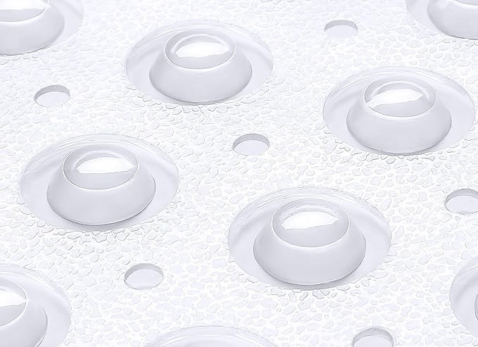 Extra-Long Non-Slip Bathtub & Shower Mat 39”x16” (Smooth/Non-Textured Tubs Only) Safe, Clean, Machine-Washable, Superior Grip&Drainage, Vinyl, Transparent Clear
