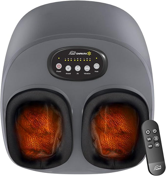 Snailax Shiatsu Foot Massager with Heat, Compression, Vibration, Electric Foot Massager Machine for Plantar Fasciitis, Neuropathy,Kneading, Foot Warmer with Remote Control, Size 13