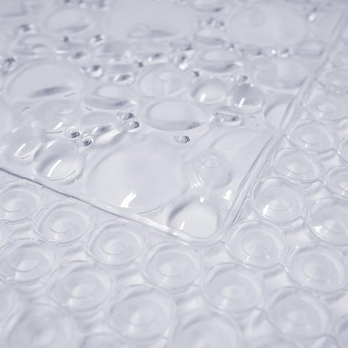 Trim to Fit Bathtub Mat Extra Long 20"x40" Non Slip with Suction Cups - Anti-Slip Shower Mat for Kids, Toddlers, and Seniors - Thick Bath Tub Mat with Multiple Drainage Holes, Clear