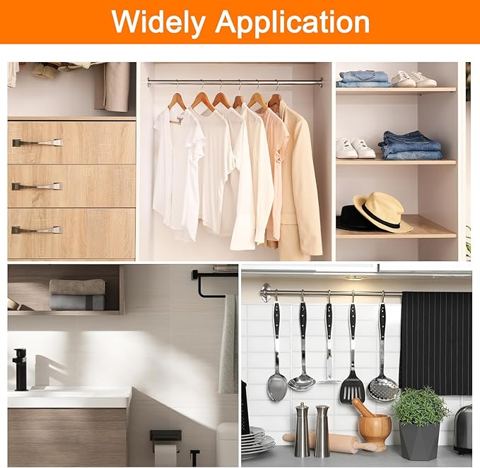 uxcell 2 Pcs 1.22 x 0.63 Closet Rod Support Bracket, Rod Holder Wardrobe Accessories Clothes Rail Seat for Bedroom Bathroom, Silver
