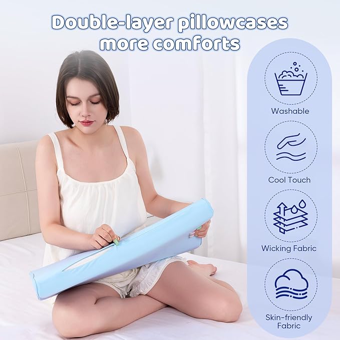 Memory Foam Pillows, Patented Ergonomic Cervical Pillow for Neck Pain Relief, Comfortable and Breathable Cooling Pillow, Bed Pillow for Side, Back and Stomach Sleepers