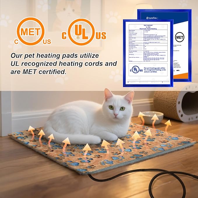 GOLOPET Large Dog Heating Pad 36×24 in for Dogs Smart Thermostat,Whelping Box for Dogs Metal Tube Waterproof Shell with Plush Cotton Cover Puppy Whelping Supplies -Apricot