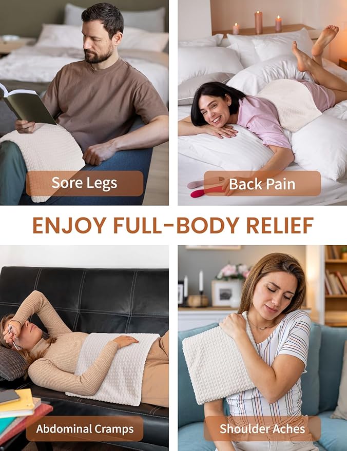 Heating Pad with Removable Cover for Back, Neck, Abdomen, Knees, and Legs to Relieve Muscle Soreness, Machine Washable, Moist Heat or Dry Heat with auto-shutoff, Ideal Birthday Gift.