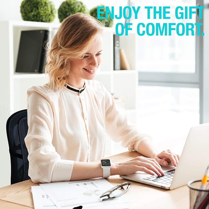 Seat Cushions for Office Chairs with Lumbar Support, Desk Chairs, and Car Seats - Adjustable Straps and Non-Slip Ergonomic Design for Tailbone and Lower Back Pain Relief for All Day Use