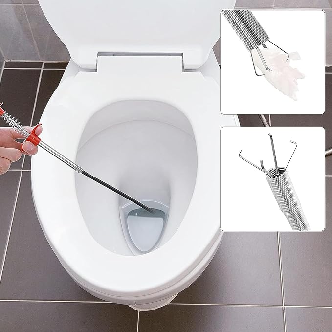 33 Inch Drain Snake Clog Remover Tool, Flexible Grabber Claw Pick Up Reacher Tool for Kitchen/Bathtub/Sewer/Toilet