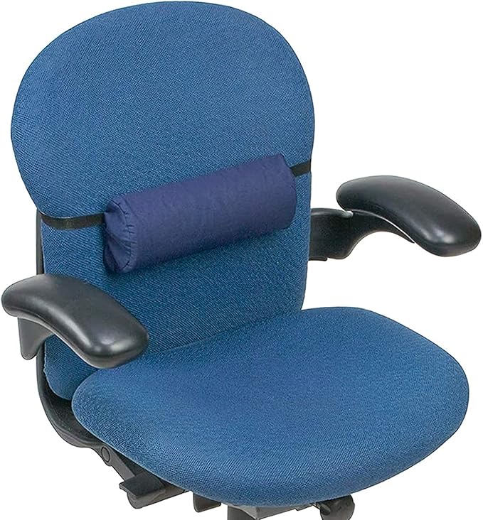 DMI Lumbar Roll Back Support Cushion Pillow, Half-Moon Size, Navy