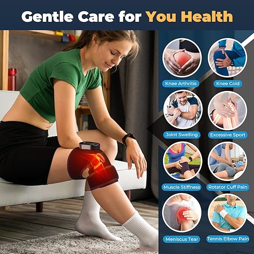 MOAJAZA Heated Knee Brace, Cordless Knee Heating Pad, Knee Warmer with Multiple Heating Modes, Brace Wrap for Men Women Seniors