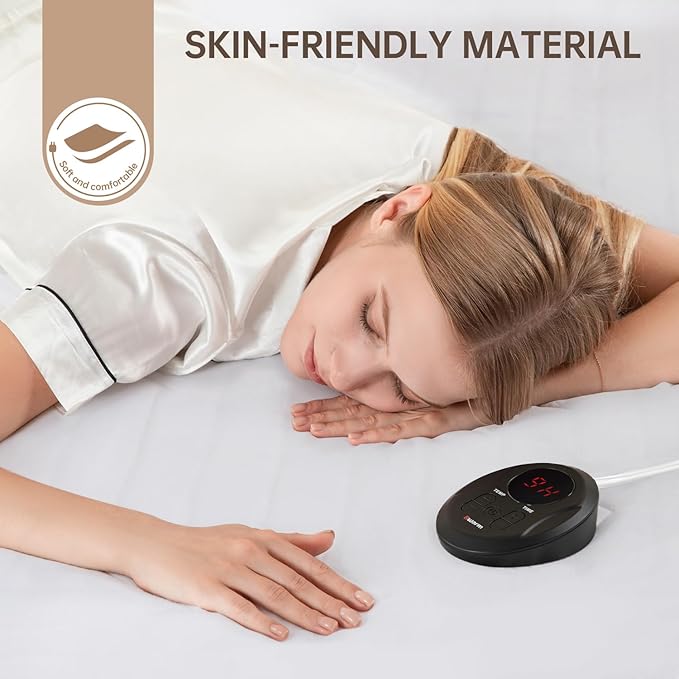 Bwarm Electric Heated Mattress Pad Twin Size, 39" x 75", Bed Warmer, 9 Heat Settings, 1-12 Hours Auto Off, Deep Pocket, Fast Heating, Machine Washable, Soft and Cozy
