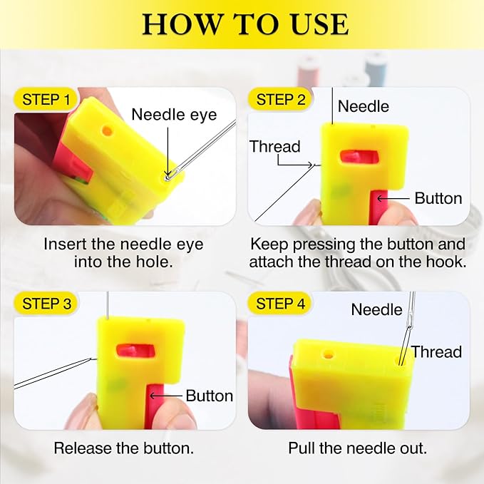 Automatic Needle Threader – 6 PCS Sewing Machine & Hand Sewing Threading Tools, Lightweight Plastic Needle Threading Device