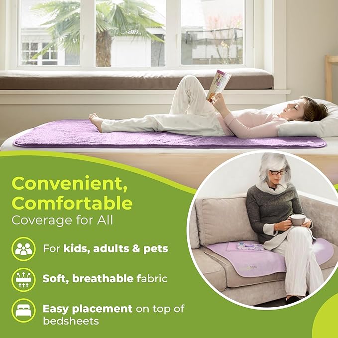 PeapodMats Bedwetting & Incontinence Waterproof Bed Mat - Reusable Underpad. Secure Placement & Breathable. Washable. Enviro Friendly 3x5 (Mauve) Mattress Protector & Pee Pad for Kids & Adults