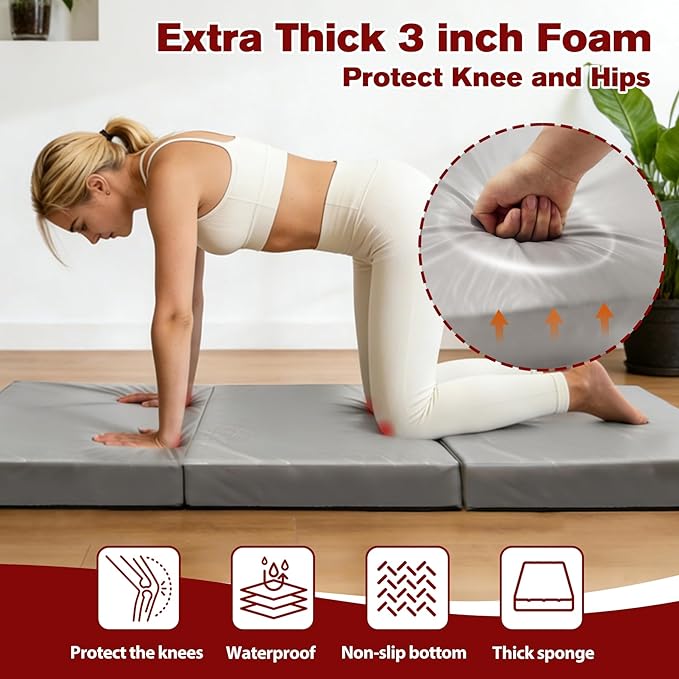 3 Inch Thick Yoga Mat 72 * 32 * 3 inch Extra Thick Exercise Mats Non-Slip Workout Mat for Pilates, Fitness, Gym, Stretching