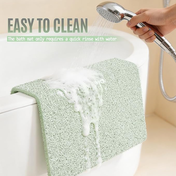 Joyhalo Shower Mats for Showers Anti Slip for Elderly, 24'' x 24'' Non Slip Bath Mat for Inside Shower, Bath Tub Mats for Bathroom Non Slip for Shower, PVC Loofah Bathroom Mats, Mint Green