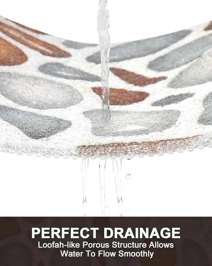 Shower Mat Non Slip: Anti Slip Shower Mats for Inside Shower, Soft PVC Loofah Shower Floor Mat, Extra Large Bath Mat for Shower, Tub, Bathroom, Floor, Kitchen, Home, Pool, Hotel, Quick Drying